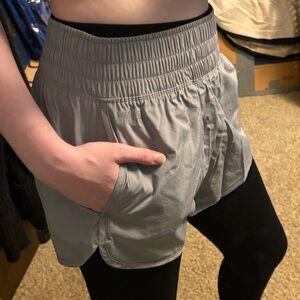 Pink Active Silver Silky Running Shorts (small-petite)